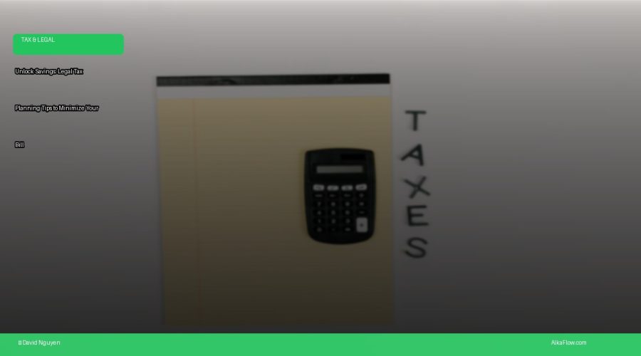 Unlock Savings: Legal Tax Planning Tips to Minimize Your Bill
